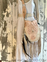 Load image into Gallery viewer, Fringe Crossbody Leather Boho Bag Goddess-Crossbody Bag-Dreamtime Boho-Natural-Dreamtime Boho