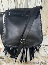 Load image into Gallery viewer, Luxe Leather Fringe Crossbody Boho Bag - Buffalo Stud-Leather Crossbody Bag-Dreamtime Boho-Dreamtime Boho