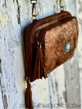Load image into Gallery viewer, Handcrafted Mandala Crossbody Leather Boho Bag-Handbags, Wallets & Cases-Dreamtime Boho-Dreamtime Boho