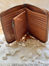 Load image into Gallery viewer, Hand Tooled Turquoise Stone Leather Wallet Purse-Apparel & Accessories-Dreamtime Boho -Dreamtime Boho