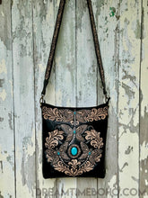 Load image into Gallery viewer, Dragonfly Turquoise Leather Crossbody Bag-Crossbody Bag-Dreamtime Boho-Dreamtime Boho