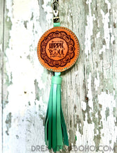 Load image into Gallery viewer, Boho Leather Keychain Boho Bag Charm-Keychain-Dreamtime Boho-Turquoise Hippie Soul-Dreamtime Boho