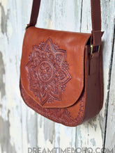 Load image into Gallery viewer, Hand Tooled Mandala Magic Leather Boho Bag-Handbags, Wallets & Cases-Dreamtime Boho-Dreamtime Boho