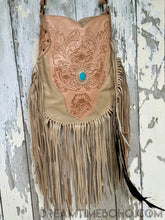 Load image into Gallery viewer, Fringe Crossbody Leather Boho Bag Goddess-Crossbody Bag-Dreamtime Boho-Natural-Dreamtime Boho