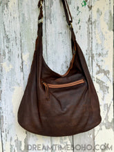 Load image into Gallery viewer, Gypsy Weave Slouch Bag Crossbody Leather Boho Bag-Handbags, Wallets & Cases-Dreamtime Boho -Tan-Dreamtime Boho