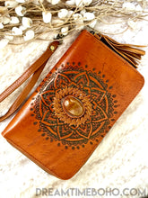 Load image into Gallery viewer, Mandala Boho Leather Wallet Purse Hand Tooled-Apparel & Accessories-Dreamtime Boho-Dreamtime Boho
