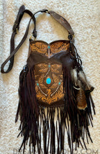 Load image into Gallery viewer, Dragonfly Fringe Crossbody Leather Boho Bag-Handbags, Wallets & Cases-Dreamtime Boho-Black-Dreamtime Boho