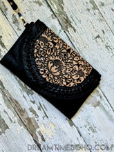 Load image into Gallery viewer, Tooled Leather Boho Wallet Purse Clutch Crossbody-Leather Wallet-Dreamtime Boho-Black-Dreamtime Boho