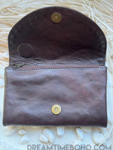 Load image into Gallery viewer, Hand Tooled Feather Turquoise Leather Wallet Purse-Apparel & Accessories-Dreamtime Boho -Dreamtime Boho