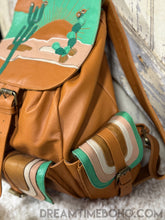Load image into Gallery viewer, Hand Tooled Leather Backpack Boho Bag - Desert Sun-Handbags, Wallets & Cases-Dreamtime Boho-Dreamtime Boho