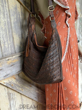 Load image into Gallery viewer, Gypsy Weave Slouch Bag Crossbody Leather Boho Bag-Handbags, Wallets & Cases-Dreamtime Boho -Tan-Dreamtime Boho