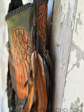 Load image into Gallery viewer, Boho Angel Wings Hand Tooled Leather Crossbody Fringe Bag-Apparel & Accessories-Dreamtime Boho -Dreamtime Boho