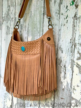 Load image into Gallery viewer, Fringe Leather Boho Bag Gemstone Bag-Apparel & Accessories-Dreamtime Boho -Blush-Dreamtime Boho