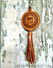 Load image into Gallery viewer, Boho Leather Keychain Boho Bag Charm-Keychain-Dreamtime Boho-Brown Hippie Soul-Dreamtime Boho