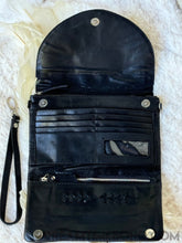 Load image into Gallery viewer, Tooled Leather Boho Wallet Purse Clutch Crossbody-Leather Wallet-Dreamtime Boho-Black-Dreamtime Boho