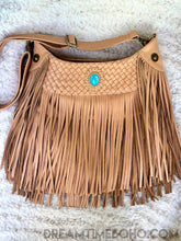 Load image into Gallery viewer, Fringe Leather Boho Bag Gemstone Bag-Apparel & Accessories-Dreamtime Boho -Blush-Dreamtime Boho