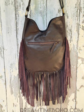 Load image into Gallery viewer, Hand Tooled Fringe Leather Mandala Owl Boho Bag – Dark Chocolate-Apparel & Accessories-Dreamtime Boho -Dreamtime Boho