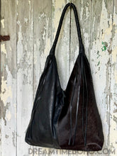 Load image into Gallery viewer, Black Leather Shoulder Bag with Luxe Hide Panel-Leather Handbag-Dreamtime Boho-Dreamtime Boho