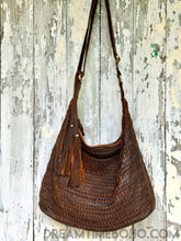 Load image into Gallery viewer, Gypsy Weave Slouch Bag Crossbody Leather Boho Bag-Handbags, Wallets & Cases-Dreamtime Boho -Tan-Dreamtime Boho