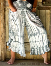 Load image into Gallery viewer, Tie Dye Lotus Frill Pants Boho Style-Apparel & Accessories-Dreamtime Boho -Dreamtime Boho