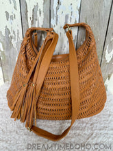 Load image into Gallery viewer, Gypsy Weave Slouch Bag Crossbody Leather Boho Bag-Handbags, Wallets & Cases-Dreamtime Boho -Tan-Dreamtime Boho