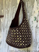 Load image into Gallery viewer, Leather Studded Shoulder Bag – Rock Star Boho Vibes-Apparel & Accessories-Dreamtime Boho -Chocolate-Dreamtime Boho