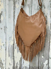 Load image into Gallery viewer, Wings & Wildflowers Hand Painted Leather Fringe Bag-Apparel & Accessories-Dreamtime Boho -Dreamtime Boho