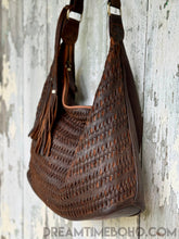 Load image into Gallery viewer, Gypsy Weave Slouch Bag Crossbody Leather Boho Bag-Handbags, Wallets & Cases-Dreamtime Boho -Tan-Dreamtime Boho