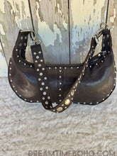 Load image into Gallery viewer, Chocolate Leather Studded Shoulder Bag – Rockstar Boho Vibes-Apparel & Accessories-Dreamtime Boho -Dreamtime Boho