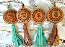 Load image into Gallery viewer, Boho Leather Keychain Boho Bag Charm-Keychain-Dreamtime Boho-Turquoise Hippie Soul-Dreamtime Boho