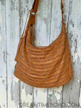 Load image into Gallery viewer, Gypsy Weave Slouch Bag Crossbody Leather Boho Bag-Handbags, Wallets & Cases-Dreamtime Boho -Tan-Dreamtime Boho
