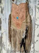 Load image into Gallery viewer, Fringe Crossbody Leather Boho Bag Goddess-Crossbody Bag-Dreamtime Boho-Natural-Dreamtime Boho