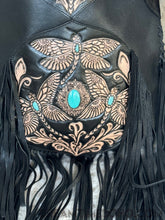 Load image into Gallery viewer, Dragonfly Fringe Crossbody Leather Boho Bag-Handbags, Wallets & Cases-Dreamtime Boho-Black-Dreamtime Boho