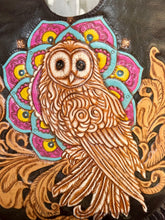 Load image into Gallery viewer, Hand Tooled Fringe Leather Mandala Owl Boho Bag – Dark Chocolate-Apparel & Accessories-Dreamtime Boho -Dreamtime Boho