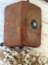 Load image into Gallery viewer, Mandala Leather Boho Wallet Purse Hand Tooled-Leather Wallet-Dreamtime Boho-Tan-Dreamtime Boho
