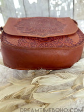 Load image into Gallery viewer, Hand Tooled Mandala Magic Leather Boho Bag-Handbags, Wallets & Cases-Dreamtime Boho-Dreamtime Boho