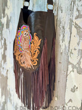 Load image into Gallery viewer, Hand Tooled Fringe Leather Mandala Owl Boho Bag – Dark Chocolate-Apparel & Accessories-Dreamtime Boho -Dreamtime Boho