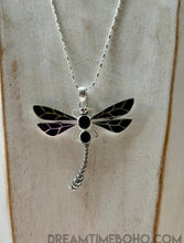 Load image into Gallery viewer, Sterling Silver Dragonfly Pendant Necklace – Black Onyx-Apparel & Accessories-Dreamtime Boho -Dreamtime Boho