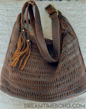 Load image into Gallery viewer, Gypsy Weave Slouch Bag Crossbody Leather Boho Bag-Handbags, Wallets & Cases-Dreamtime Boho -Tan-Dreamtime Boho