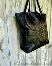 Load image into Gallery viewer, Hand Tooled Buffalo Leather Tote Shoulder Bag-Leather Shoulder Bag-Dreamtime Boho -Dreamtime Boho
