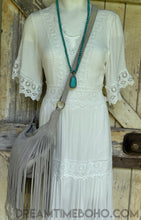 Load image into Gallery viewer, Fringe Suede Leather Crossbody Boho Bag - Grey-Handbags, Wallets & Cases-Dreamtime Boho -Dreamtime Boho