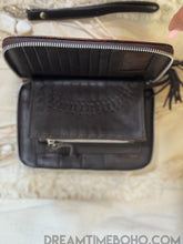 Load image into Gallery viewer, Hand Tooled Leather Mandala Wallet Purse - Antique Brown-Leather Wallet-Dreamtime Boho -Dreamtime Boho