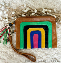 Load image into Gallery viewer, Rainbow Leather Boho Wallet Purse-Handbags, Wallets & Cases-Dreamtime Boho -Brown-Dreamtime Boho
