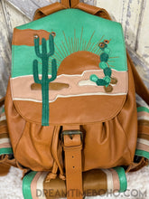 Load image into Gallery viewer, Hand Tooled Leather Backpack Boho Bag - Desert Sun-Handbags, Wallets & Cases-Dreamtime Boho-Dreamtime Boho