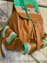 Load image into Gallery viewer, Hand Tooled Leather Backpack Boho Bag - Desert Sun-Handbags, Wallets & Cases-Dreamtime Boho-Dreamtime Boho