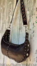 Load image into Gallery viewer, Chocolate Leather Studded Shoulder Bag – Rockstar Boho Vibes-Apparel & Accessories-Dreamtime Boho -Dreamtime Boho