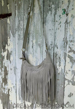 Load image into Gallery viewer, Fringe Suede Leather Crossbody Boho Bag - Grey-Handbags, Wallets & Cases-Dreamtime Boho -Dreamtime Boho