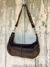 Load image into Gallery viewer, Chocolate Leather Studded Shoulder Bag – Rockstar Boho Vibes-Apparel & Accessories-Dreamtime Boho -Dreamtime Boho