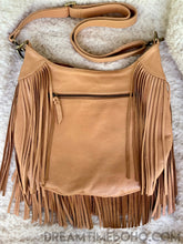 Load image into Gallery viewer, Fringe Leather Boho Bag Gemstone Bag-Apparel & Accessories-Dreamtime Boho -Blush-Dreamtime Boho
