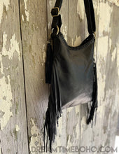 Load image into Gallery viewer, Leather Crossbody Boho Bag Handtooled Dragonfly-Crossbody Bag-Dreamtime Boho-Dreamtime Boho